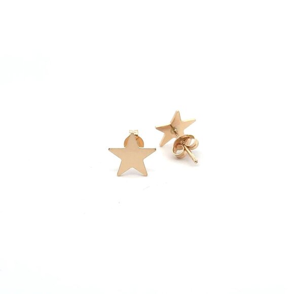 18K Gold Earrings Stud Star - Picture 9 of 9